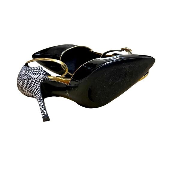 🌟75% OFF🌟NEW🌟 Nine West Glossy Black Leather Heels Size 7.5 - Picture 4 of 4